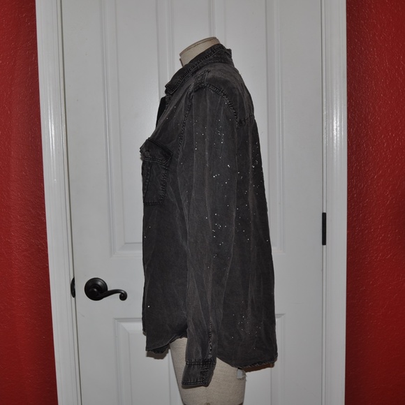 AEO Boyfriend Paint-Splattered Utility Shirt [F2] - Picture 5 of 8